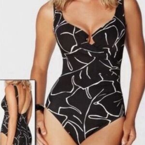 Miraclesuit Escape Black & White One-Piece Slimming Swimsuit Push-Up